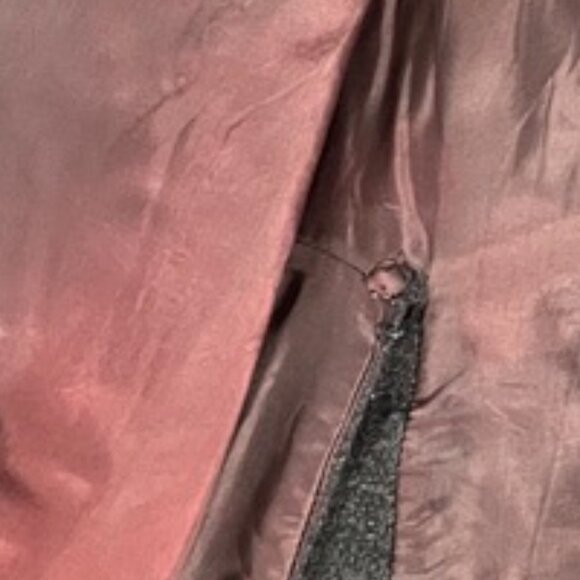 Vintage Benetton Wool Coat w/ Faux Fur Collar — Double Breasted Gray - Picture 14 of 16